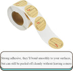 HAHIYO 1.5Inch 500P Round Natural Brown Kraft Stickers - Blank Kraft Labels Stickers Roll with Line to Write On, Homemade with Love Dot Stickers for Jar Canning Labels Price Tags Store Organizing