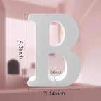 Wood Letters 4.3 Inch, White Unfinished Wood Letters for Graft, Wooden Letters for Wall Decor, Standing Letters for Bedroom, Home, Birthday, Party, DIY Graft (B)