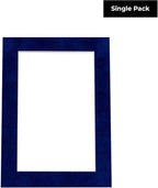 8x10 Mat Bevel Cut for 5.5x8.5 Photos - Acid Free Brooke Blue Suede Precut Matboard - For Pictures, Photos, Framing - 4-ply Thickness