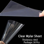 30 Pack 4 Mil Blank Stencil Sheets, 12 x 12inch Clear Mylar Blank Stencils, Reusable Template Material for Make Your Own Stencil