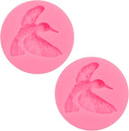 Hummingbird Silicone Fondant Mold, Bird Cake Decorating Mold, Pink, Set of 2