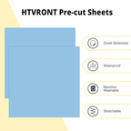 HTVRONT Light Blue HTV Heat Transfer Vinyl Bundle: 24 Pack 12"x12" Iron on Vinyl Sheets for T-Shirt (1 PTFE Sheet Included), PU HTV Vinyl Easy to Cut & Weed for Heat Design