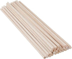 30 Pack Round Wood Dowel Rods 1/4x1/4x12 Inch Balsa Wood Sticks φ1/4 Inch Natural Wood Color Unfinished Wood for Cricut Maker Make Models of House Airplane Ship Boat DIY Wooden(6x6x305mm)