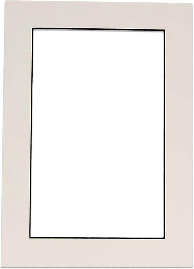Poster Palooza 8.5x11 Mat Bevel Cut for 7x9 Photos - Acid Free White with Black Core Precut Matboard - for Pictures, Photos, Framing - 4-ply Thickness