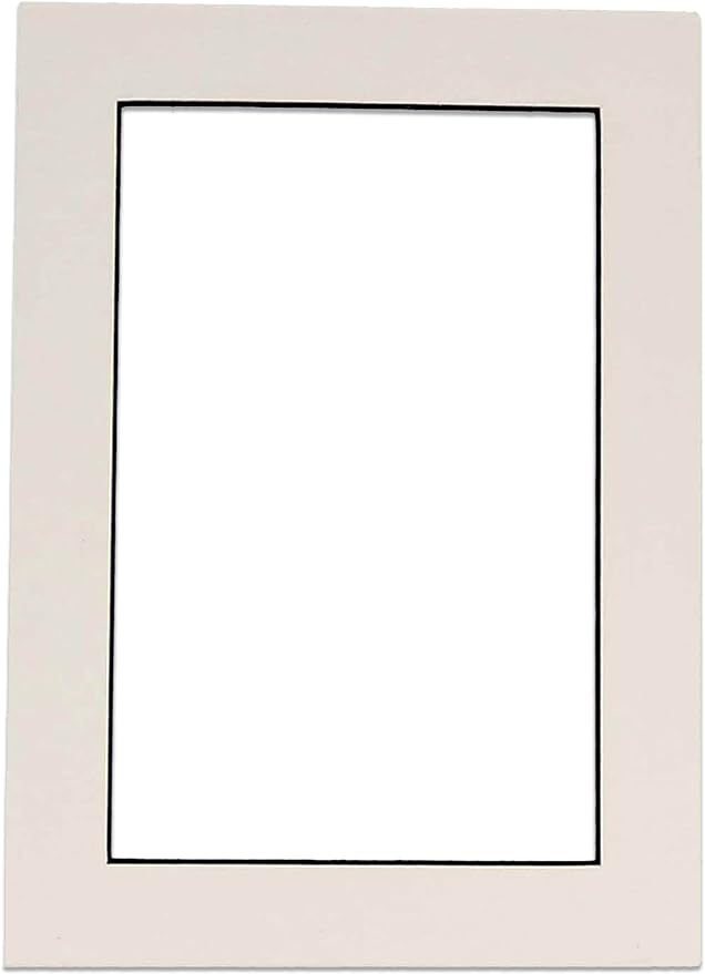 Poster Palooza 8x10 Mat Bevel Cut for 5x8 Photos - Acid Free White with Black Core Precut Matboard - For Pictures, Photos, Framing - 4-ply Thickness