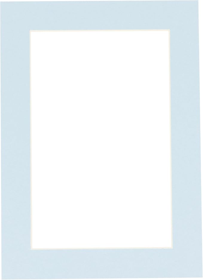 5x7 Mat for 8.5x11 Frame - Precut Mat Board Acid-Free Show Kit with Backing Board, and Clear Bags Baby Blue 5x7 Photo Matte Made to Fit a 8.5x11 Picture Frame Matboard for Framing, Pack of 1 Mat