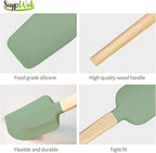 Silicone Spatula Set, Food Grade Rubber Spatula-4 Piece Nonstick Rubber Spatulas, Spoonula, Jar Scraper for Cooking, Baking, Mixing, Frosting - Heat Resistant Up to 600°F (Spatulas-Green)