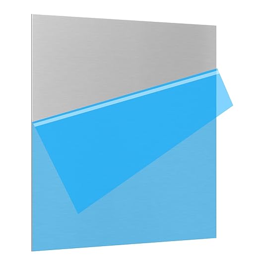 6061 T651 Aluminum Sheet Metal 20 x 20 x 1/8 (0.125”) Inch Flat Plain Aluminum Plate Covered with Protective Film, Heat Treatable Rectangle 3MM Aluminum Metal Plate for Crafting, Industrial