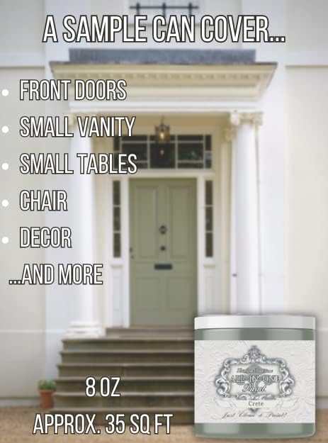 ALL-IN-ONE Paint, Durable cabinet and furniture paint. Built in primer and top coat, no sanding needed. Includes our 30 featured color card - Warm Embers (warm black), 8oz Sample