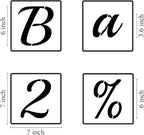 6 Inch Alphabet Letter Stencils for Painting - 70 Pack Letter and Number Stencil Templates with Signs for Painting on Wood, Reusable Cursive Letters Stencils for Chalkboard Wood Signs & Wall Art