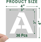 WISYOK 3 Inch 36 Pcs Letter Stencils and Numbers, Reusable Plastic Alphabet Art Craft Templates for Wood, Wall, Fabric, Rock, Signage,Cake,DIY