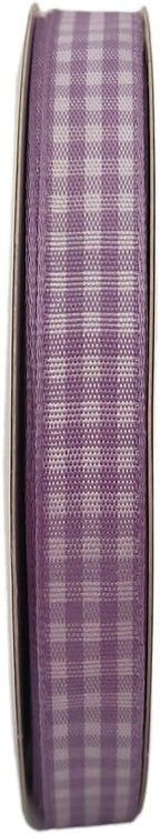 Purple Gingham Plaid Checked Ribbon 25 Yard Each Roll 100% Polyester (3/8", Purple)