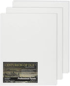 Centurion Deluxe Professional Oil Primed Linen Canvas Panels - 12x12-3 Pack of Linen Canvases for Painting, Artwork and More