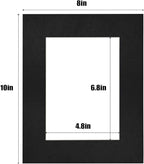 Egofine 8x10 Black Picture Mats Pack of 11, Frame Mattes for 5x7 Pictures, Acid Free, 1.2mm Thickness, with Core Bevel Cut