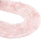 Natural Rose Quartz Cuboid Stone Loose Semi Gemstone Beads for Jewelry Making 8mmx12mm 38cm/Strand