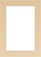 Pack of TEN 8x10 Mats Bevel Cut for 6x8 Photos - Acid Free Beige Precut Matboards For Pictures, Photos, Framing - 4-ply Thickness