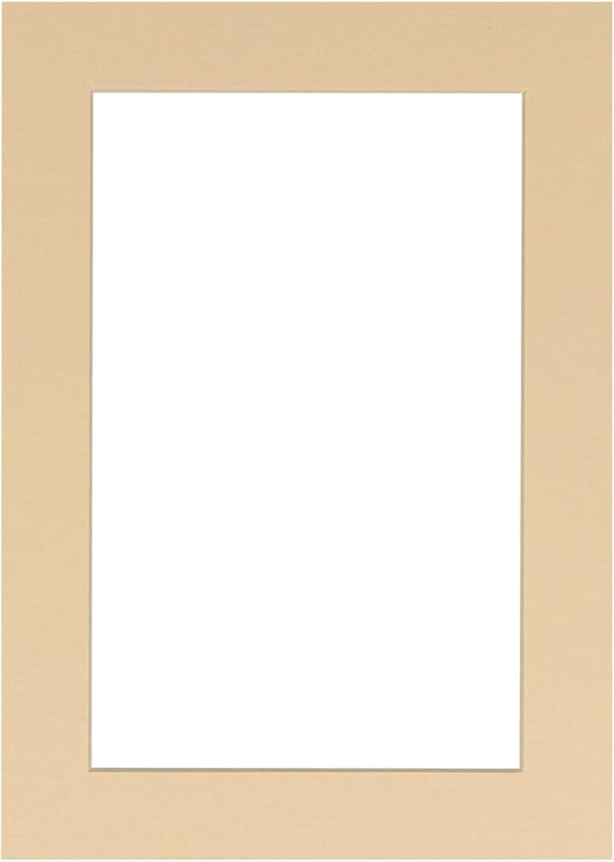 8x10 Mat Bevel Cut for 5x8 Photos - Acid Free Beige Precut Matboard - For Pictures, Photos, Framing - 4-ply Thickness