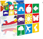 24 Pieces Stencils for Kids,Large Drawing Stencils Chalk Template,8 Inches Washable Shape Template Kit for Crafts,Painting Drawing for Kids Toddlers Preschool(Primary, 8 inch)