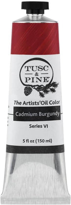 Tusc & Pine Artist Oil Paint - Cadmium Burgundy, 150 ml, Non-Yellowing, Rich & Creamy Consistency, Maximum Pigment Load, Small Batch Milled Oil Paints Made in the USA for Professional Artists