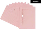 5x7 Mat for 8.5x11 Frame - Precut Mat Board Acid-Free Soft Pink 5x7 Photo Matte For a 8.5x11 Picture Frame, Premium Matboard for Family Photos, Show Kits, Art, Picture Framing, Pack of 100 Mats
