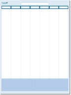 Sky Blue 7-Column Task, Goals & Objective Wall Vertical Organizer 48" x 32". Complete with Marker
