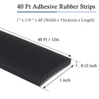 Neoprene Rubber Strips Self Adhesive Solid Rubber Sheets, Rolls & Strips for DIY Gaskets Crafts Pads Seals Warehouse Flooring Neoprene Sheet with Adhesive Backing (1" Wide x 1/8" Thick x 40' Long)
