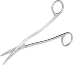 Applique Long Thin Needlepoint Blade 6.1 Inch - Double Bent Curved Offset Handle Scissors with Pouch Sleeve for Embroidery, Fabric, Thread, Knitting, Sewing, Arts & Craft (Satin)