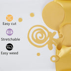 Guangyintong Heat Transfer Vinyl Rolls, 12" x 12ft Golden HTV for T-Shirts, Matte Surface Iron on Vinyl for All Cutter Machines, Easy to Cut & Weed for Heat Vinyl DIY Design