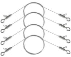 4PCS Adjustable Picture Hanging Wire 3m x 1mm Small Hooks, Picture Frame Wire Kit Heavy Duty 50lbs, Stainless Steel for Art, Mirror, Light Lamp, Billboards, Basket Flowerpot