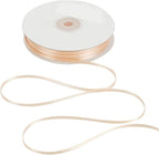 HUIHUANG Thin Satin Ribbon 1/8 inch x Continuous 100 Yards Roll Double Face Peach Satin Ribbon for Crafts, Gift Wrapping, DIY Bows, Invitation Card, Tag Decoration, Ornaments Decor