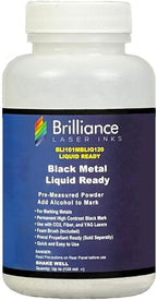 Liquid Ready Laser Marking Powder-Brilliance Laser Inks -BLI101MBLIQ120- Black Laser Ink for Metals Marking with CO2/Fiber/YAG (120 ml, Black)