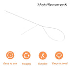 PATIKIL 32 Inch 22 Gauge Floral Stem Wire, 3 Pack/120 Pieces Bouquet Stem Paper Wrapped for DIY Crafts Flower Arrangements, White