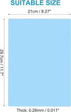 PATIKIL A4 Size Guided Reading Sheet, 5pcs Correction Lighting Gel Filter Colored Overlay Transparent Color Film for Classroom Photo Studio, Sky Blue