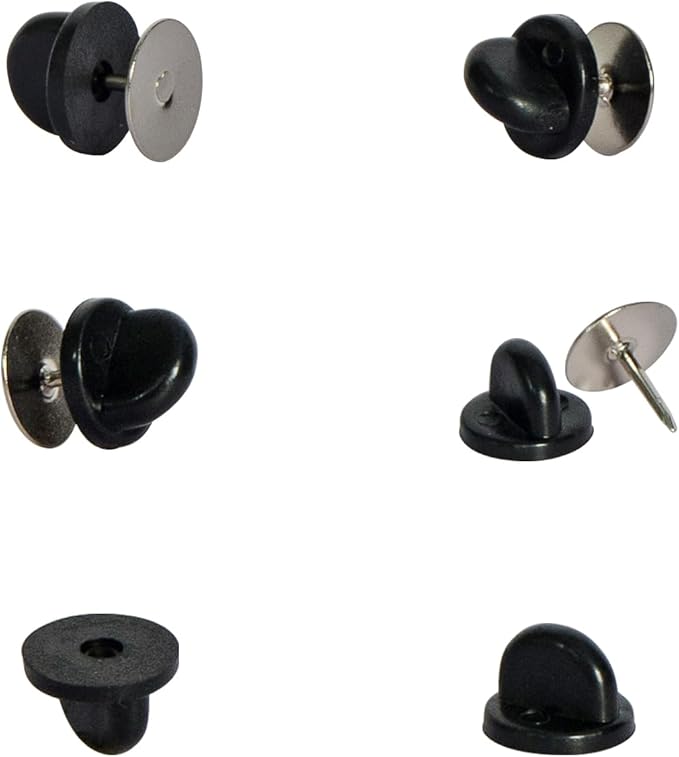 60 Pairs Rubber Pin Backs, 9mm×10mm Butterfly Clutch Backings, Craft Making Blank Pins Holder & Tie Tacks Keepers for Lapel Enamel Pins (60)