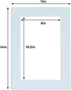 11x14 Mat for 8.5x11 Photo - Precut Baby Blue Picture Matboard for Frames Measuring 11 x 14 Inches - Bevel Cut Matte to Display Art Measuring 8.5 x 11 Inches - Acid Free ONE MAT