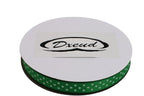 Polka Dot Grosgrain Ribbon 25 Yard Each Roll 100% Polyester (3/8", Green)