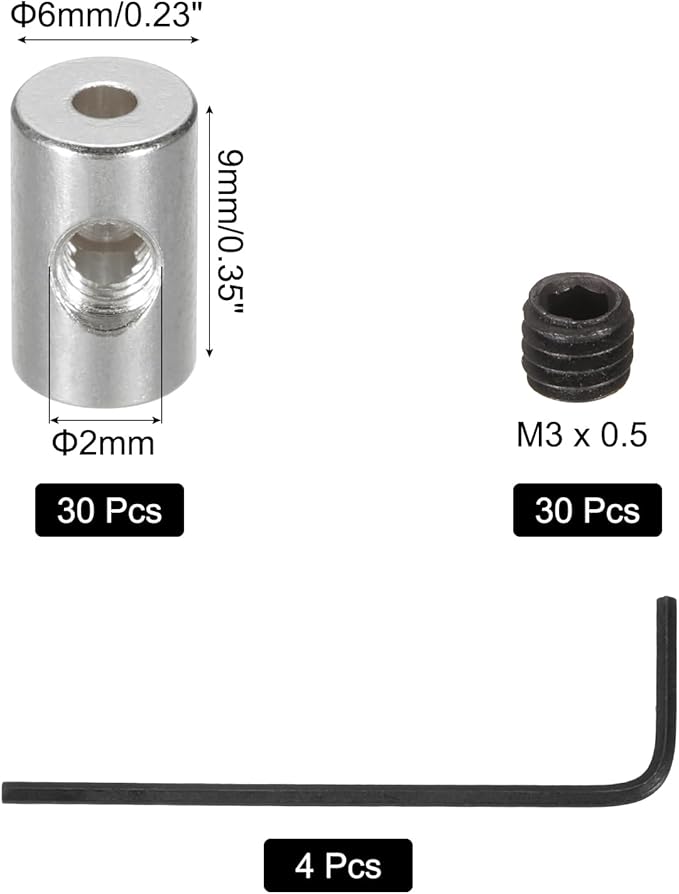 MECCANIXITY 30 Pcs Metal Locking Pin Backs, Locking Pin Keepers Locking Clasp 9mm(H) with 4 Wrench Replacement in Storage Case for Badge, Brooch, Silver Tone