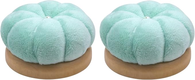 Uxney Pin Cushion,Wooden Sewing Pin Cushion Pincushion Needle Cushion for Sewing Quilting Needlework DIY Crafts(Light Green,2 PCS)