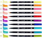 Tombow Dual Brush Pen Art Markers (10-Pack, Retro)
