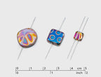 1.75 oz (50g) Mix of Unique Czech Bohemia Glass Pressed Beads, Violet Pink Vitrail Sliperit, Patterned, Matte and Glossy, Hand Made BCV