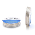 Adabele 124 Feet Premium Tarnish Resistant Round Jewelry Wire Copper Beading Wire Spool Bulk (0.6mm/22 Gauge) Sterling Silver Plated for DIY Craft Jewelry Making BF285-6
