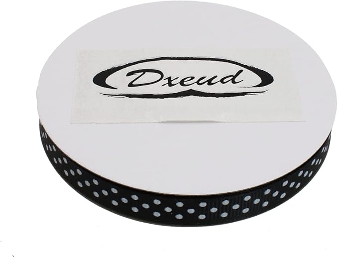 Polka Dot Grosgrain Ribbon 25 Yard Each Roll 100% Polyester (3/8", Black)