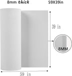 AMZQNART EVA Foam, Cosplay Foam Roll, Size 8mm Thick 39×59in (16sqft) Suitable for Large Foam Cosplay Modeling, DIY Projects, Crafts, Ultra High Density 90 kg/m3. White