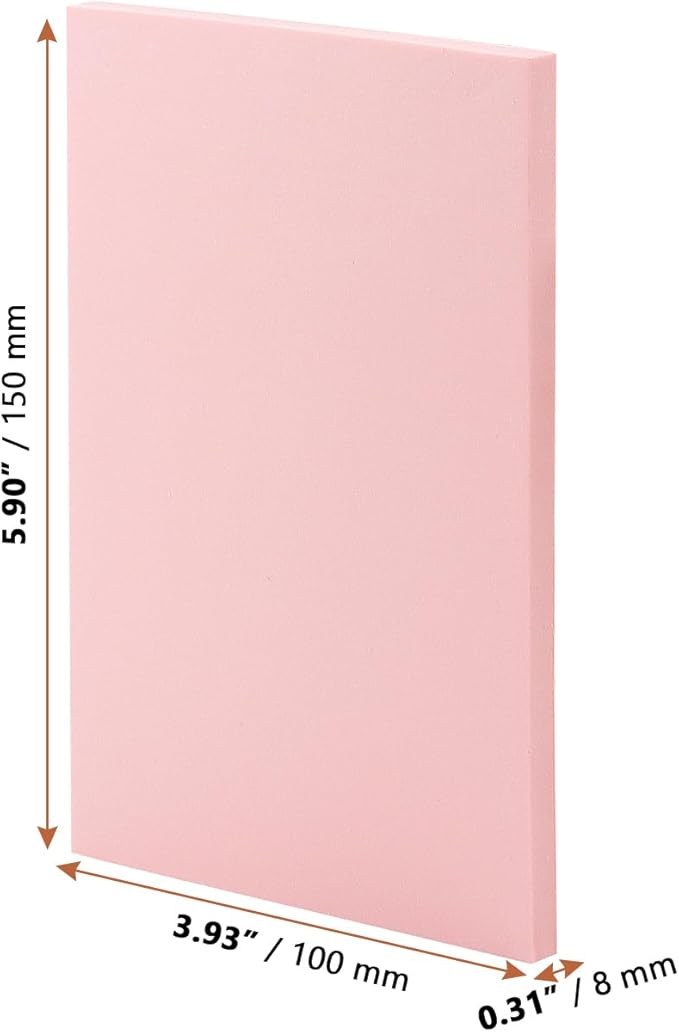 LEXININ 24Pcs Rubber Stamps, 6 x 4 x 0.3 Inches Pink Soft Rubber Linoleum Blocks Printing, Linocut Rubber Carving Block