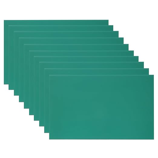 PATIKIL 5x8 Inch Anodized Aluminum Sheet Metal, 10Pcs Laser Plates Engraving Blanks 0.5MM Thin Rectangle for Crafting DIY House Laser Engraving, Green