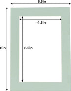 5x7 Mat for 8.5x11 Frame - Precut Mat Board Acid-Free Show Kit with Backing Board, and Clear Bags Honeydew Green 5x7 Photo Matte Made to Fit a 8.5x11 Picture Frame Matboard for Framing, Pack of 1 Mat
