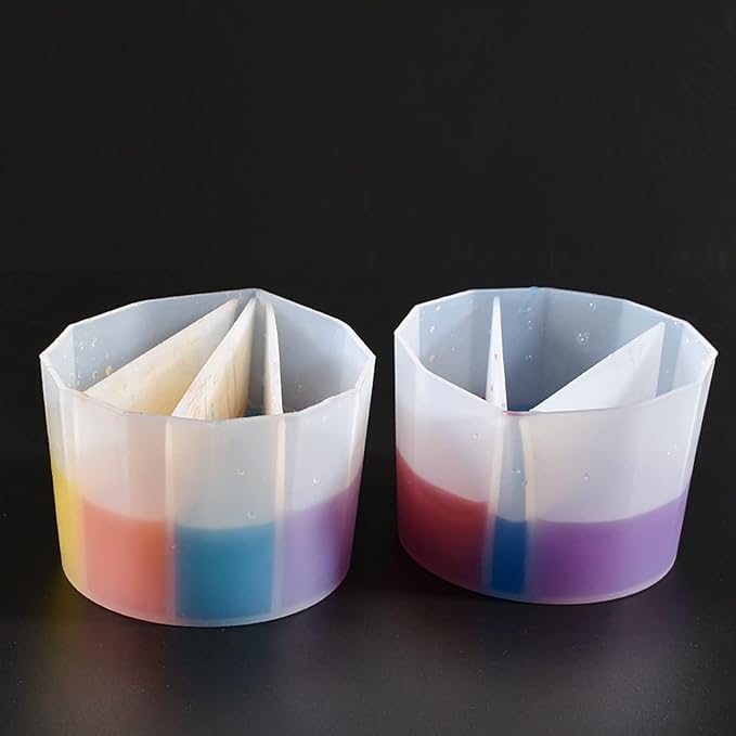 4pc Resin Split Cup Set - Silicone Portion Cups for Clay Mold, Candle Making & Craft Supplies - 3D Silicone Molds for Resin Casting