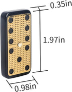 Bucher&Rossini Metal Surface Dominoes Set Double 6 for Adults and Kids - Classic 28Pieces Gold Metal Surface Domino's Game Set Idea Gift Present for Domino Players or Family Game Night