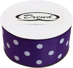 Polka Dot Grosgrain Ribbon 25 Yard Each Roll 100% Polyester (1/1-2", Purple)