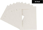Pack of 25 Acid Free 8x10 Mats Bevel Cut for 5x8 Photos - Oyster Shell White Precut Matboards For Pictures, Photos, Framing - 4-ply Thickness